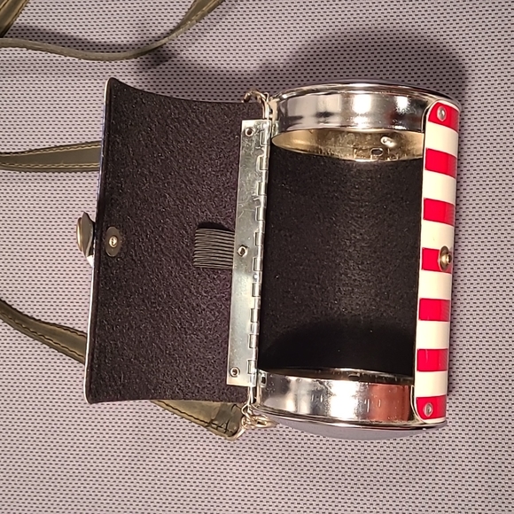 Little Earth Patriotic Red White Blue Barrel Crossbody Purse - Picture 5 of 11